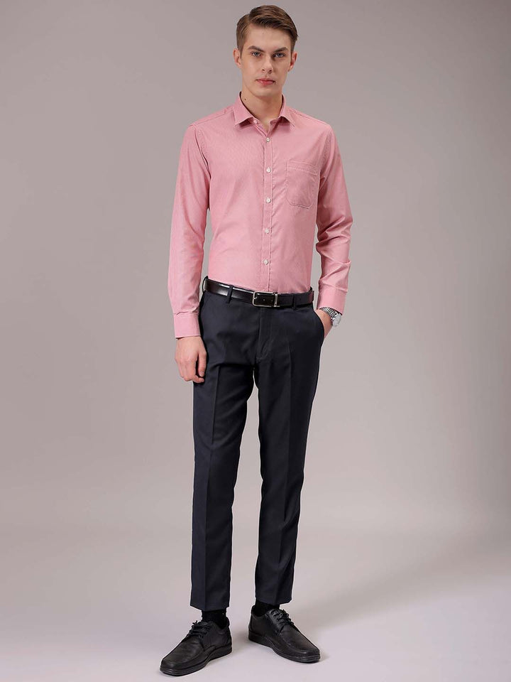 The Indian Garage Co. X Luxe Men Spread Collar Micro Checked Slim Fit Formal Shirt