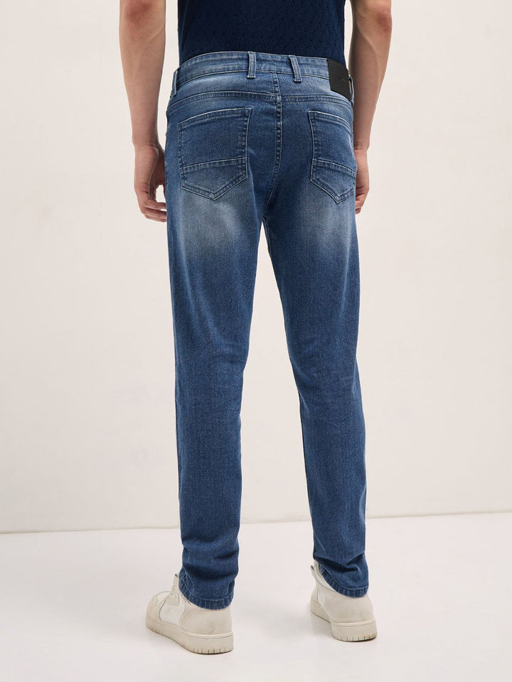 THE BEAR HOUSE Men Cotton Slim Fit Light Fade Jeans