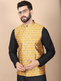 Anouk Black Floral Embroidered Thread Work Pure Cotton Kurta with Churidar & Nehru Jacket