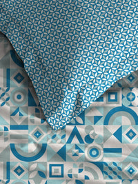 MYTRIDENT Magnolia Blue Comfort Living Flat 120TC Queen Cotton Bedsheet Set