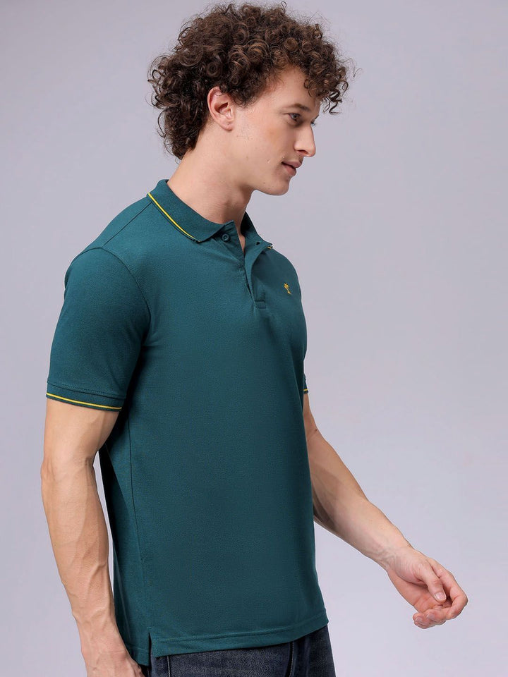 The Indian Garage Co Men Polo Collar Cotton T-shirt