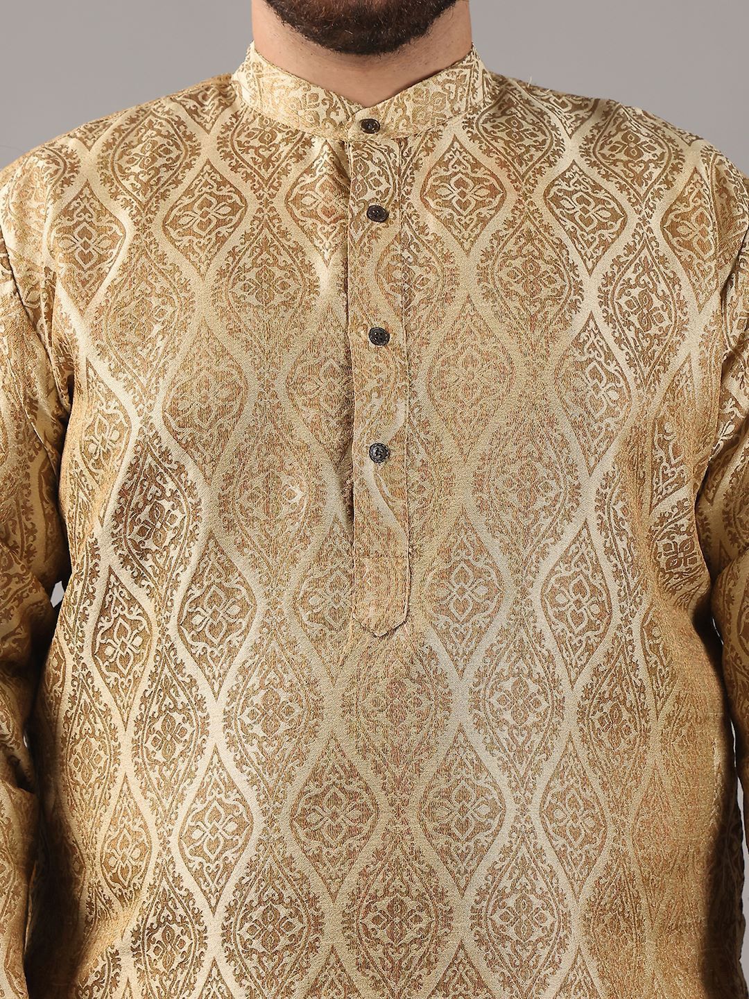 SOJANYA PLUS Plus Size Men Ethnic Motifs Woven Design Straight Kurta With Pyjamas