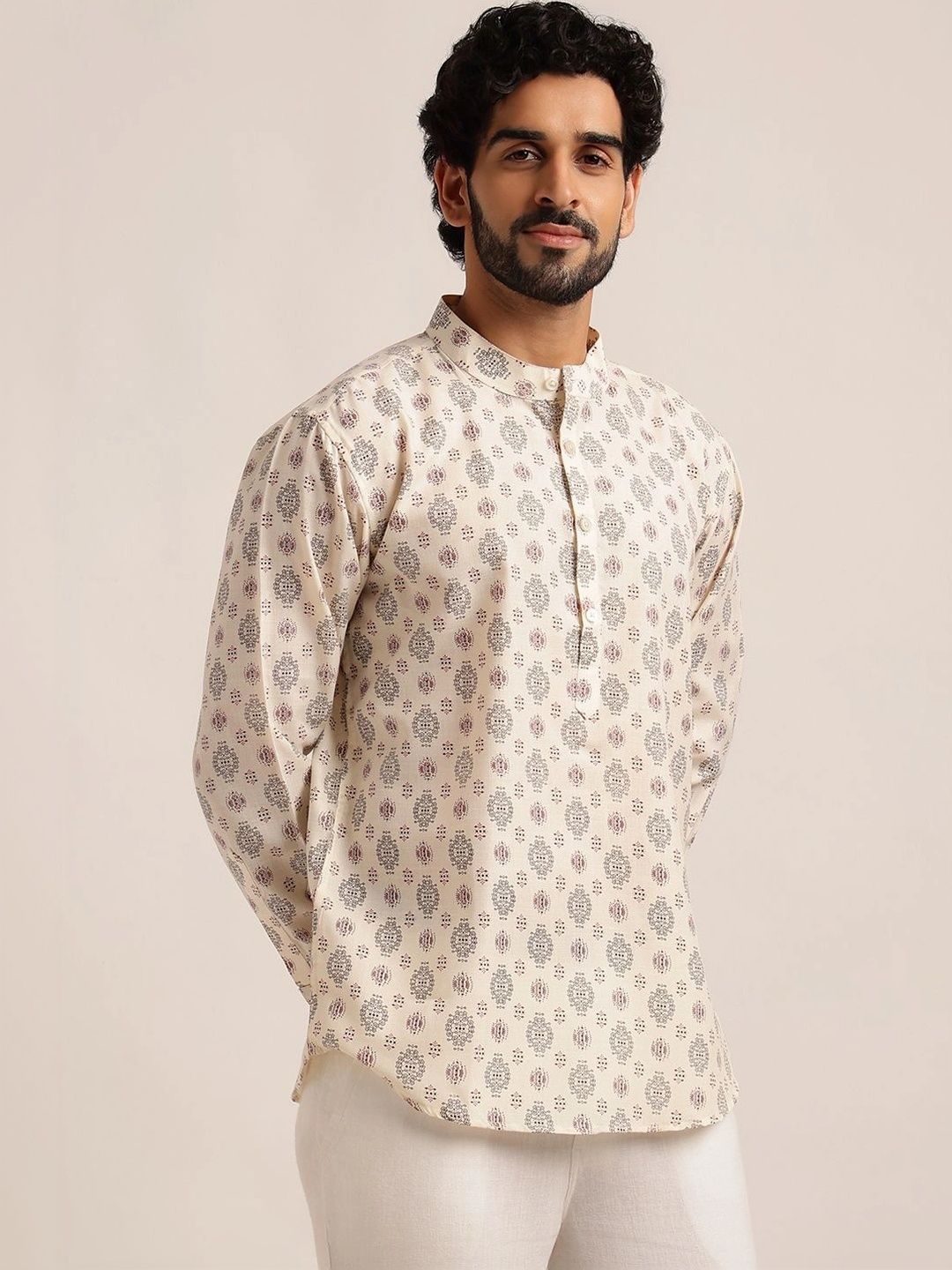 Anouk Lelaki Motif Etnik Bercetak Indie Prints Kurta