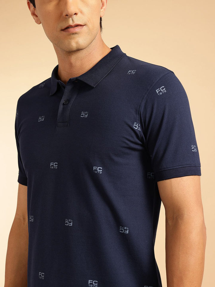 French Connection Brand Logo Printed Polo Collar T-shirt