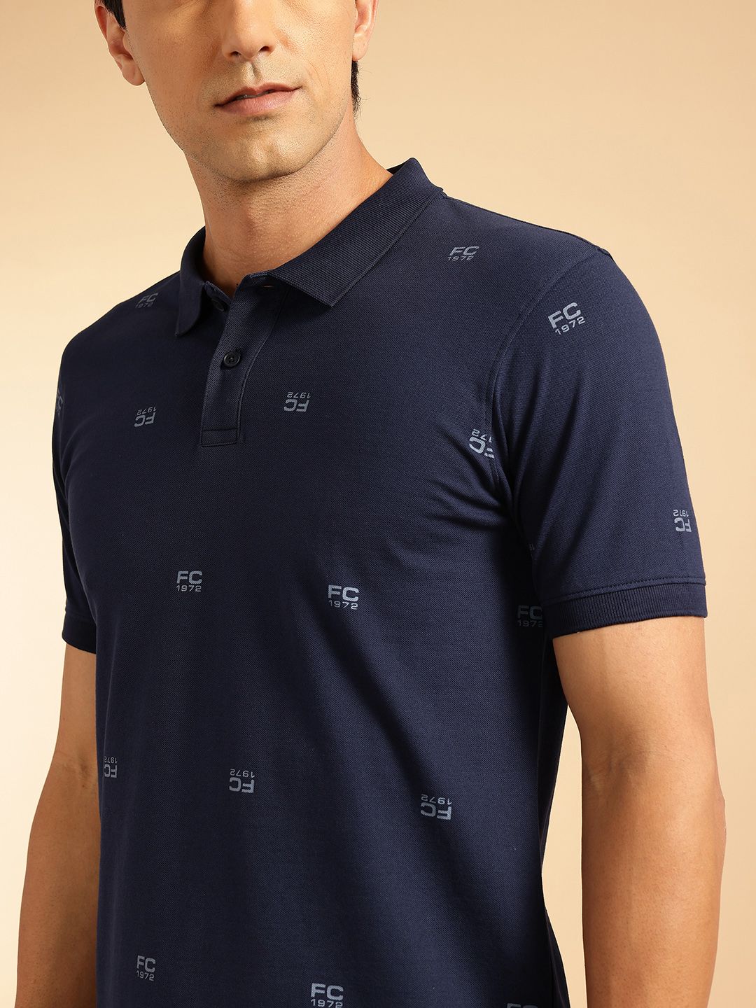 French Connection Brand Logo Printed Polo Collar T-shirt