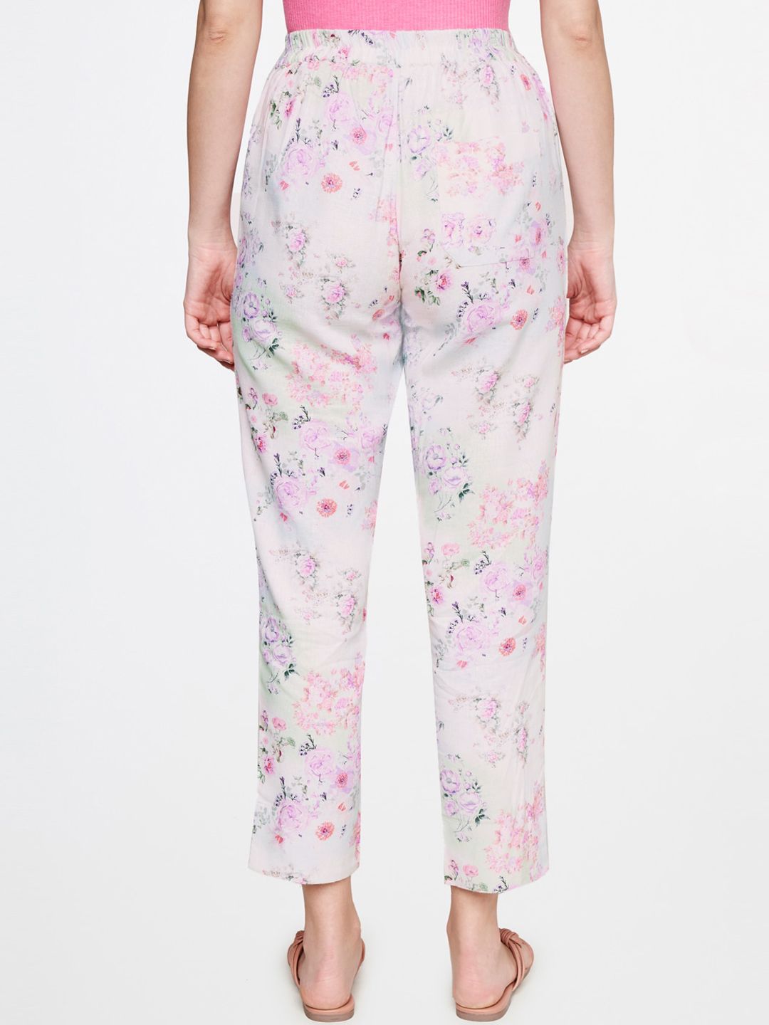 AND Women Floral Printed Tapered Fit Trousers