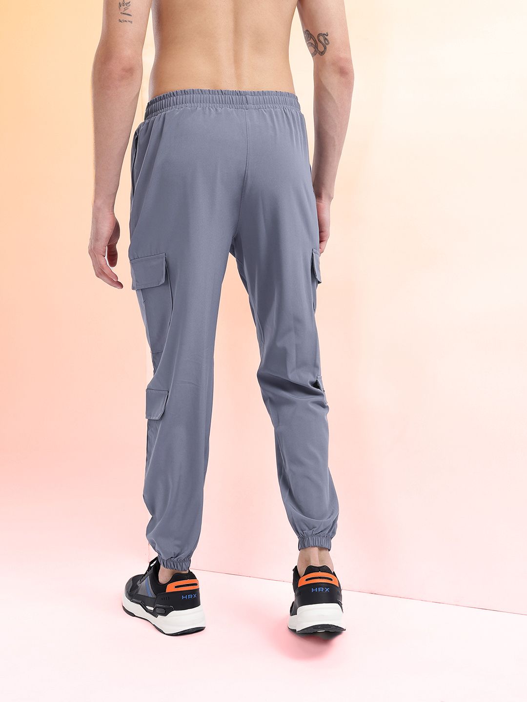 HRX by Hrithik Roshan Men Mid-Rise Rapid-Dry Cargo-Style Training Joggers