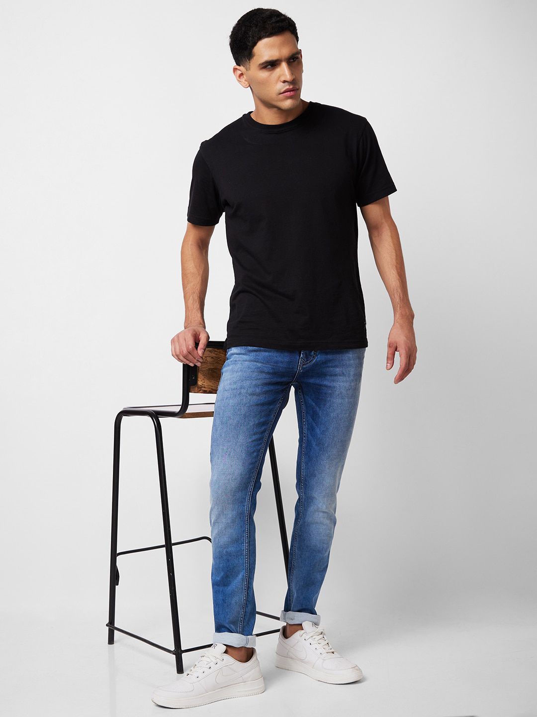 SPYKAR Men Skinny Fit Low-Rise Clean Look Heavy Fade Cotton Jeans