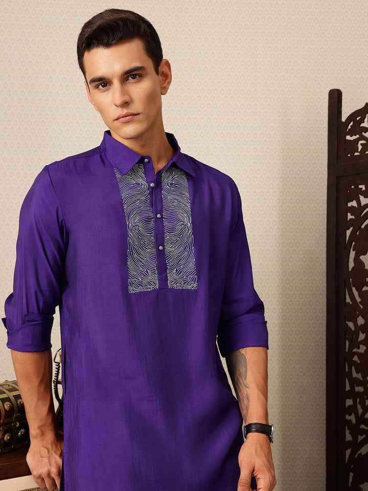 House of Pataudi Yoke Design Thread Work Rozana Kurta