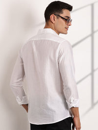 Thomas Scott Men Classic Slim Fit Opaque Casual Shirt