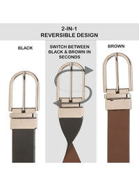 Teakwood Leathers Men Leather Reversible Formal Belt