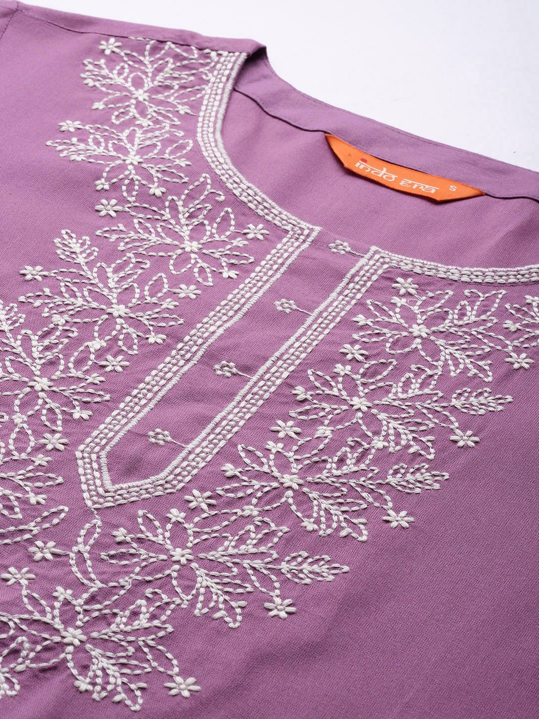 Indo Era Floral Embroidered Thread Work Kurta