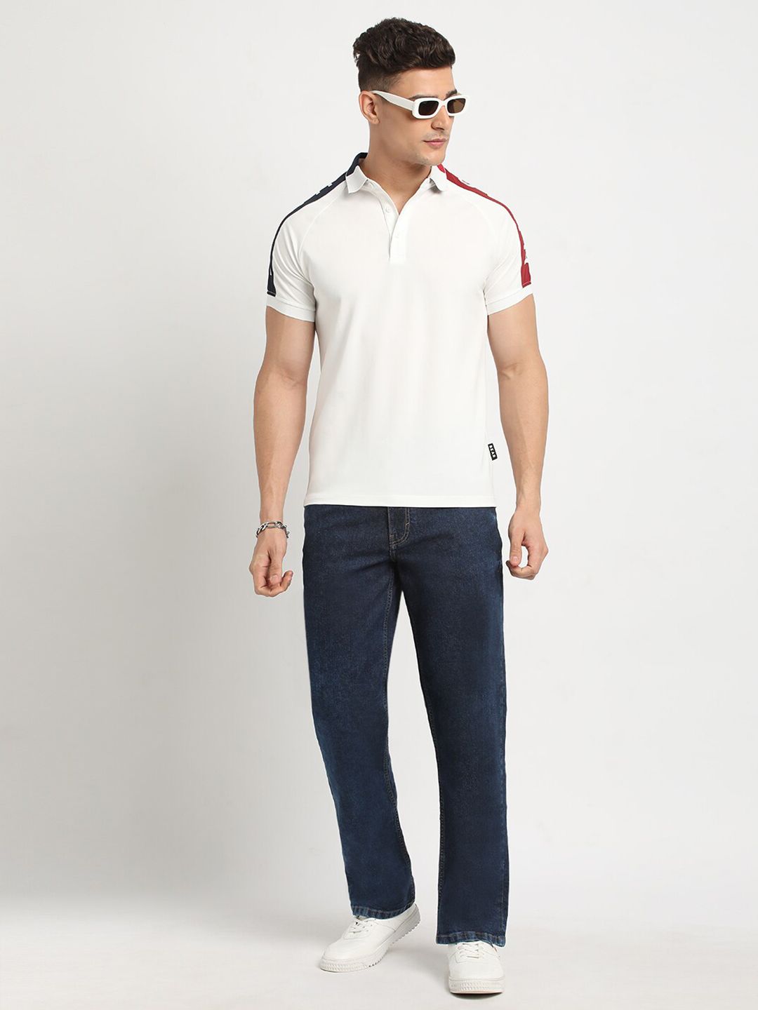 THE BEAR HOUSE Polo Collar Raglan Sleeves Slim Fit T-shirt