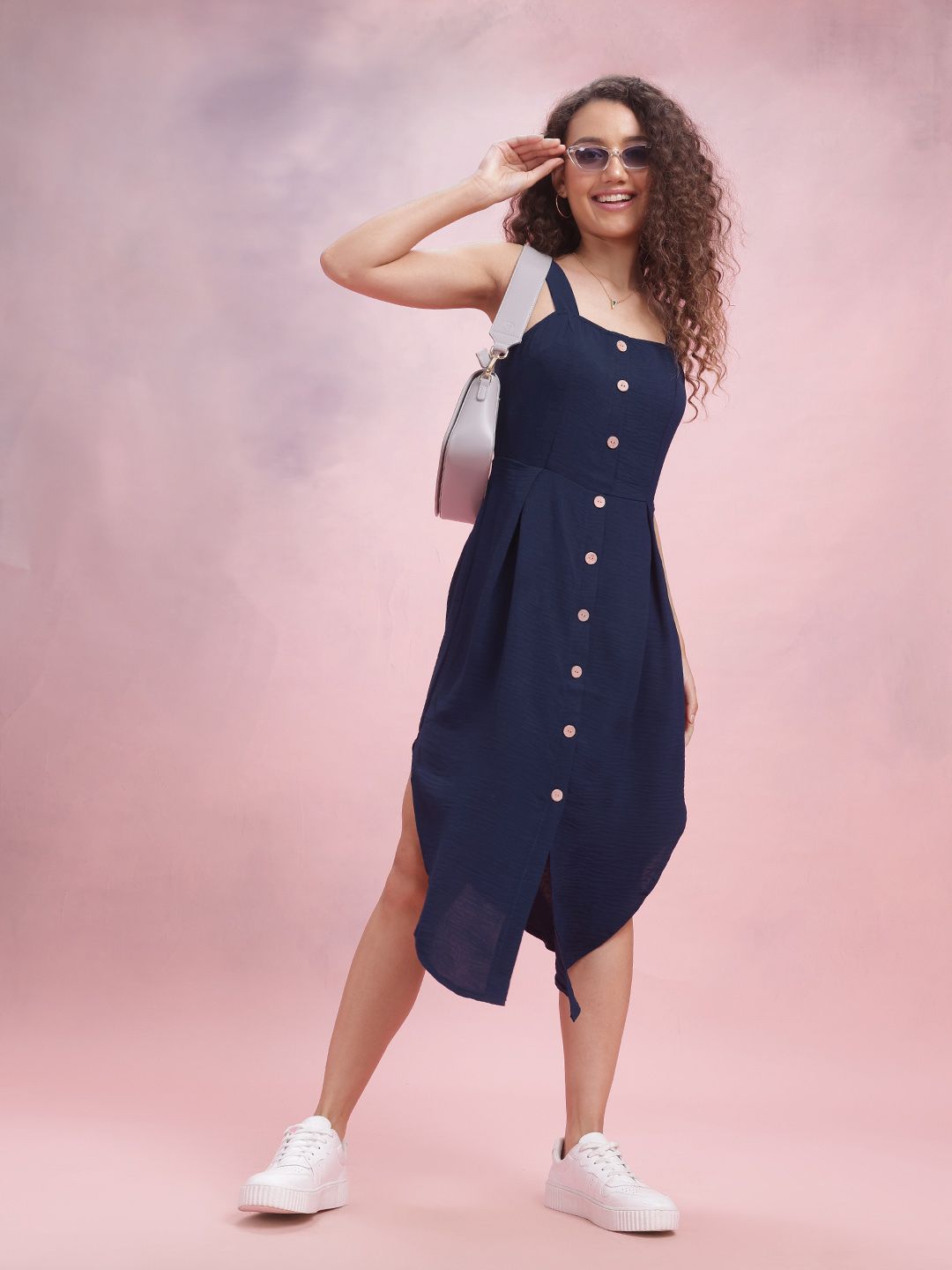 DressBerry Side Slit A-Line Midi Dress