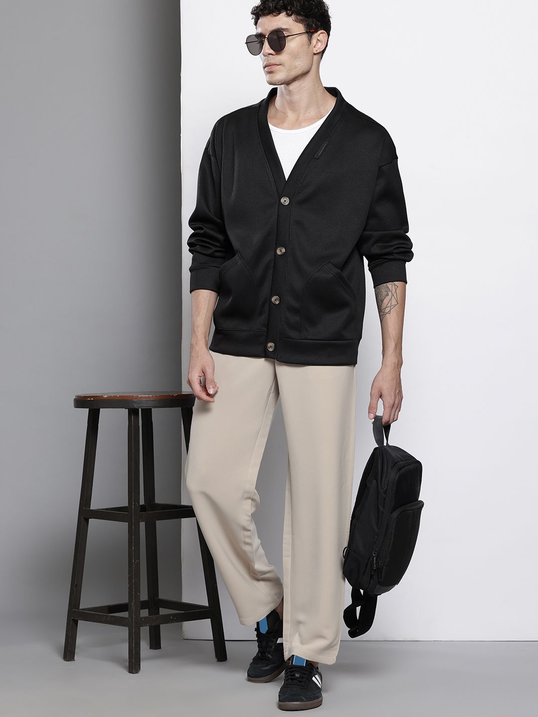 The Indian Garage Co Ribbed Oversized Sweatshirt