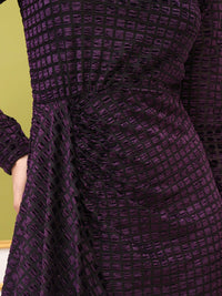 Tokyo Talkies Velvet Mock Neck Sheath Knee Length Dress