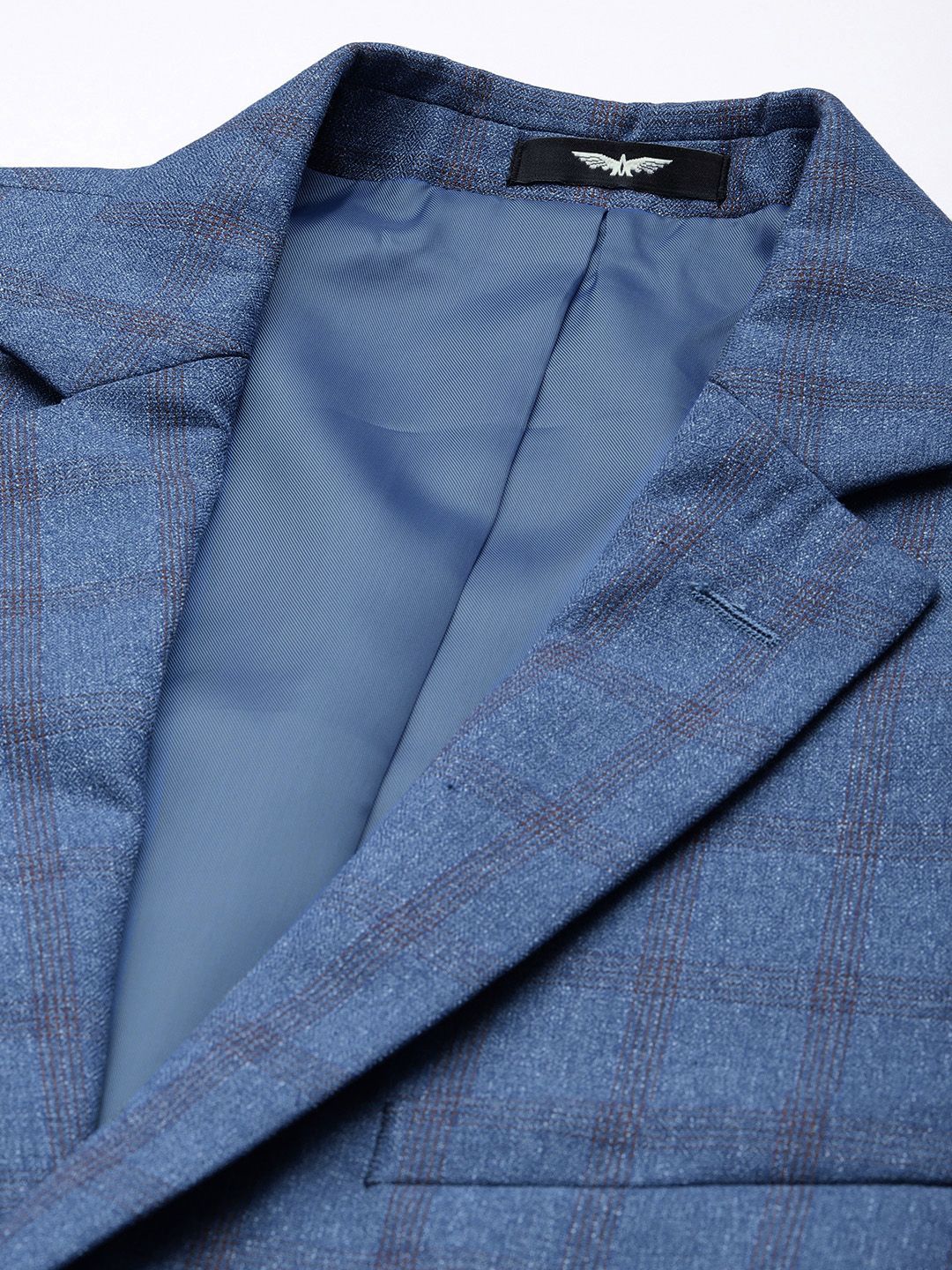 Park Avenue Memeriksa Super Slim Fit Blazer Formal Single-Breasted