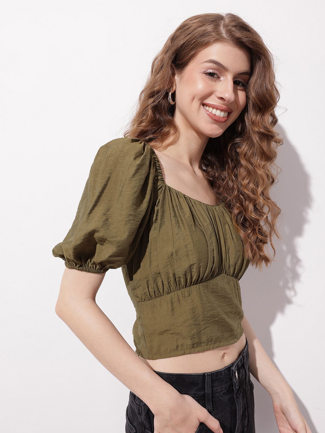 DressBerry City Chic Minimals Blouson Crop Top