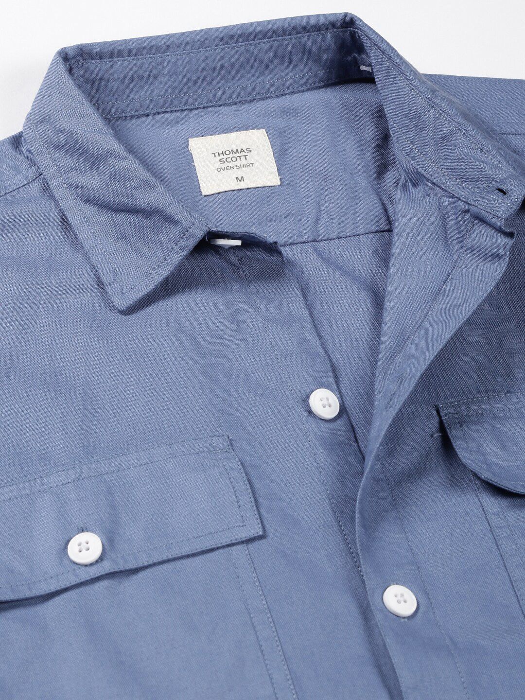 Thomas Scott Smart Spread Collar Short Sleeves Cotton Boxy Casual Shirt