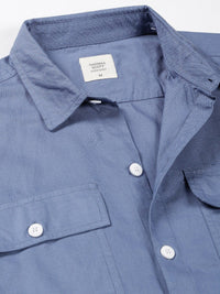 Thomas Scott Smart Spread Collar Short Sleeves Cotton Boxy Casual Shirt