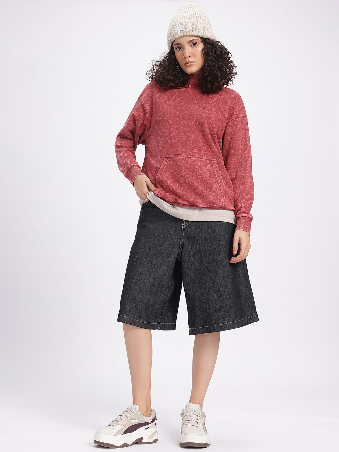 DressBerry Drop-Shoulder Relaxed Terry Sweatshirt