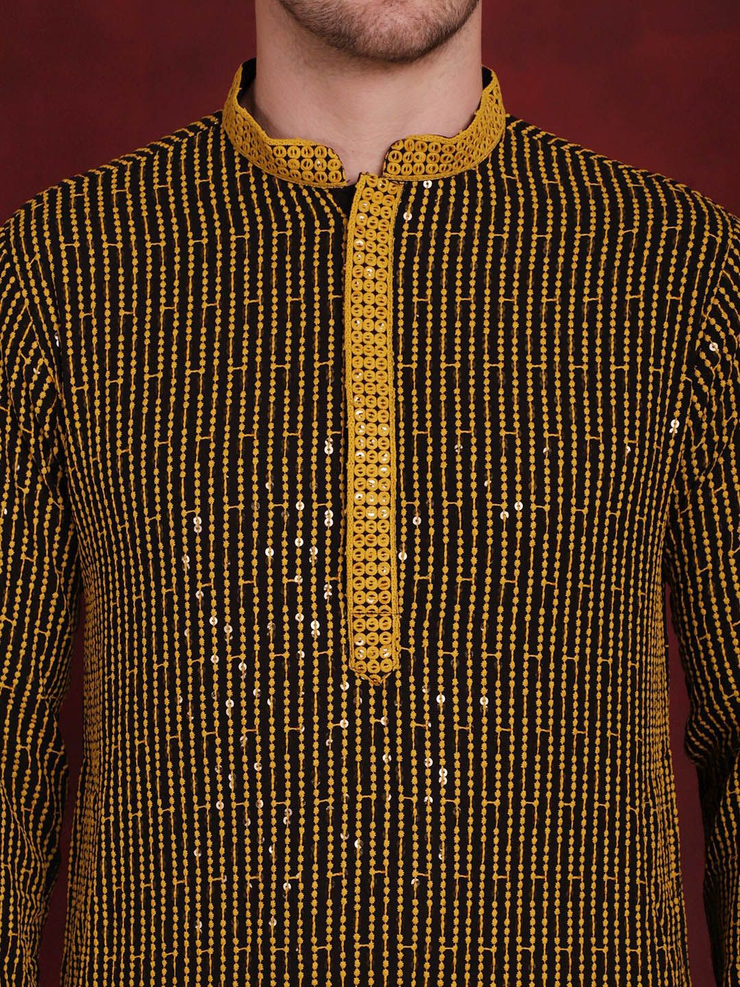 Jompers Embroidered Regular Sequinned Kurta with Pyjamas