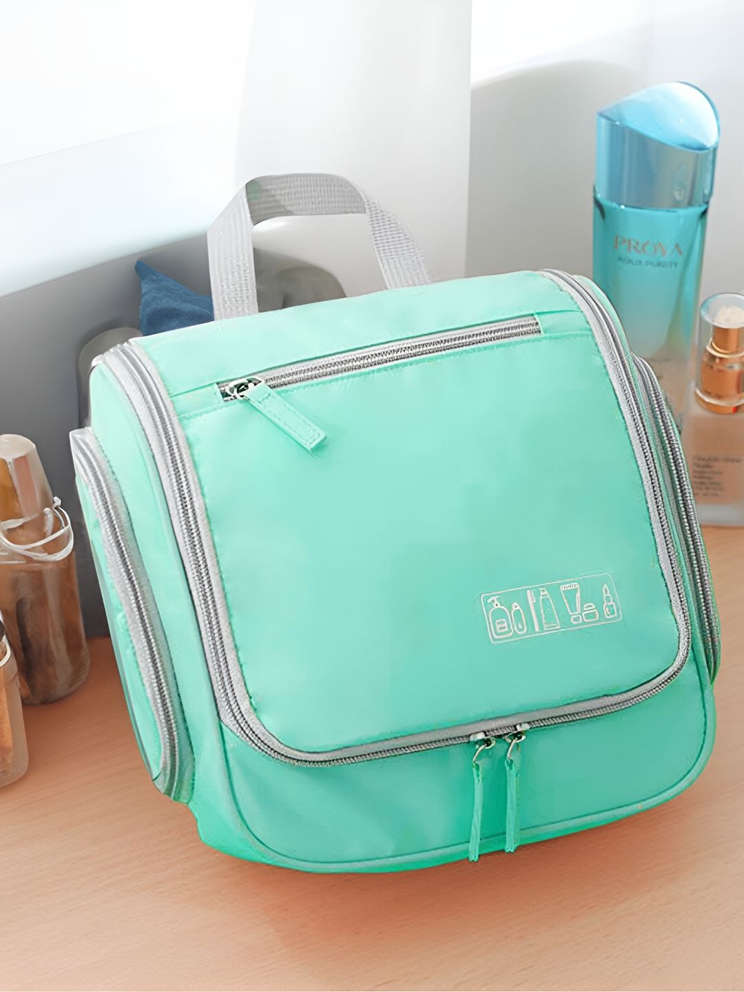 Cortina Green Water Resistant Makeup Organiser