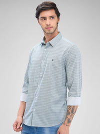 SPYKAR Men Slim Fit Opaque Micro Ditsy Printed Spread Collar Pure Cotton Casual Shirt