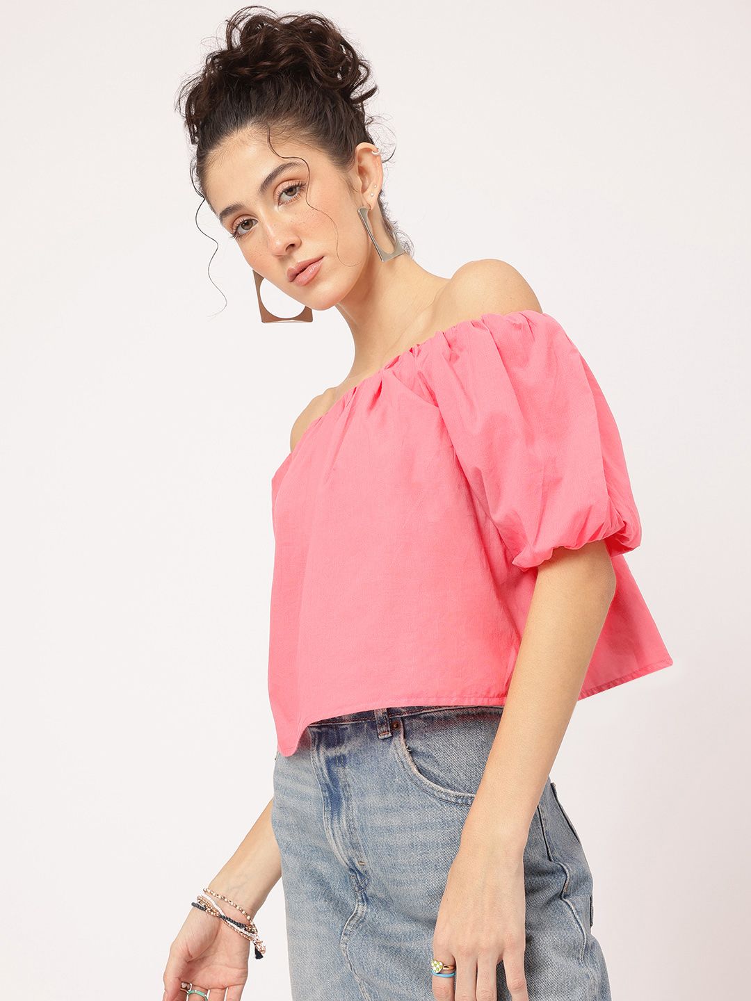 DressBerry Puff & Pretty Bardot Top