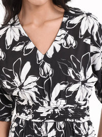 Rareism Floral Printed Fit & Flare Cotton Maxi Dress