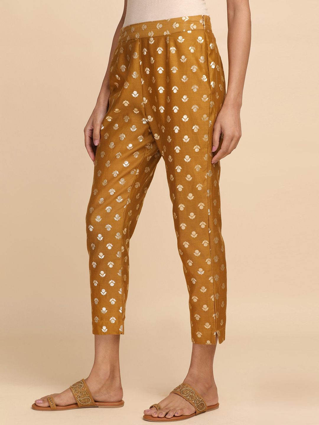 W The Folksong Collection - Women Printed Slim Fit Trousers