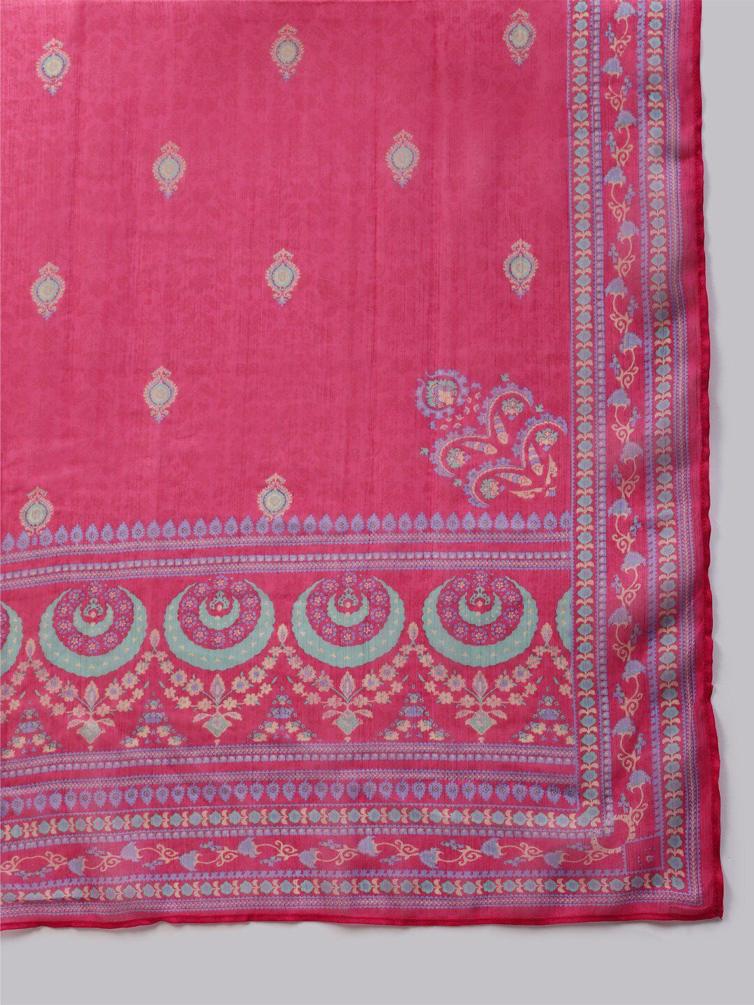 W Women Plus Size Purple Floral Printed Kurta & Leggings With Dupatta