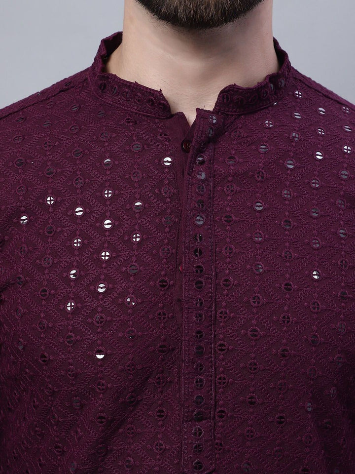 SOJANYA Embroidered Pure Cotton Kurta with Pyjamas & Narhu Jacket