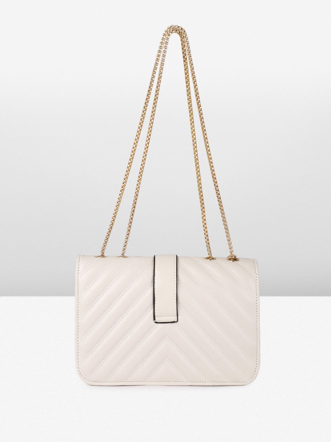 DressBerry Textured Structured Shoulder Bag with Quilted