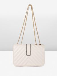 DressBerry Textured Structured Shoulder Bag with Quilted
