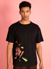 Bene Kleed Men Typography Printed Round Neck Cotton Oversized T-shirt