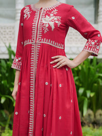 Indo Era Women Ethnic Motifs Embroidered Empire Kurta with Trousers
