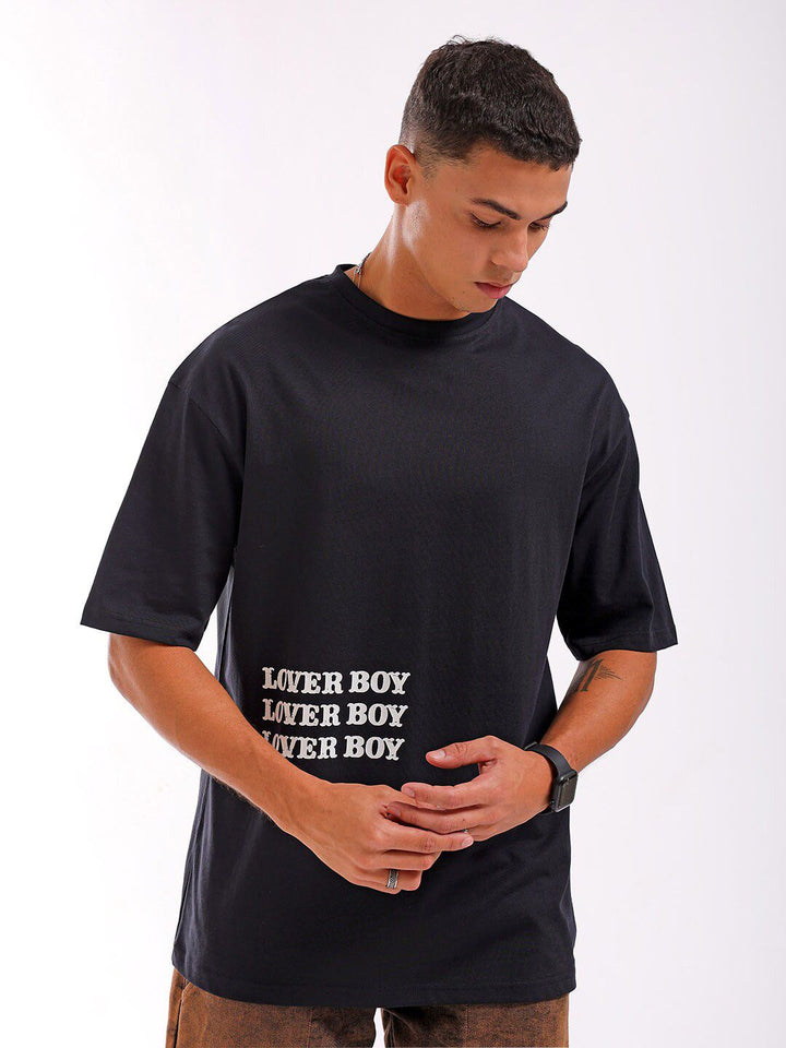 The Indian Garage Co Men Back Printed Round Neck Boxy Pure Cotton Oversized T-shirt