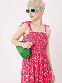 DressBerry Timeless Spring Floral Tiered Smocked Midi Dress