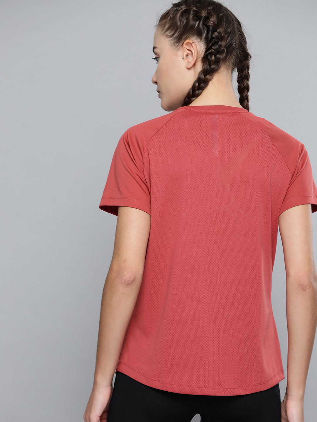 HRX by Hrithik Roshan Women Rust Red Rapid Dry Training Tshirt