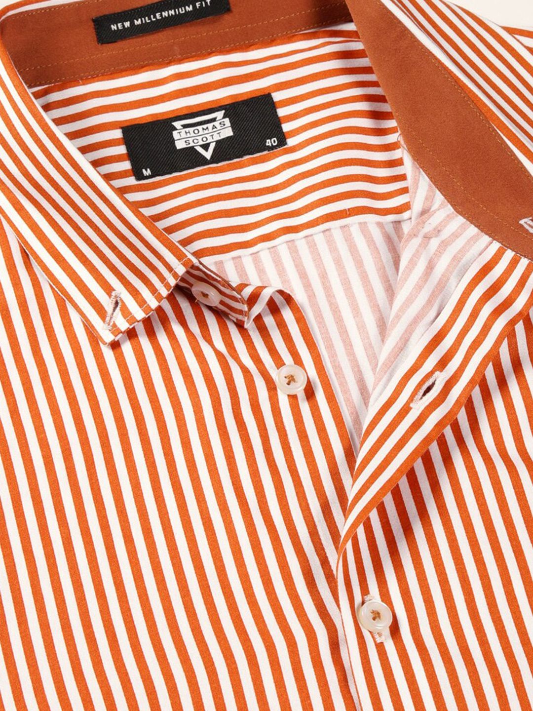 Thomas Scott Premium Striped Button-Down Collar Long Sleeves Formal Shirt