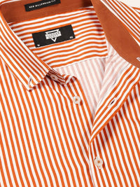 Thomas Scott Premium Striped Button-Down Collar Long Sleeves Formal Shirt