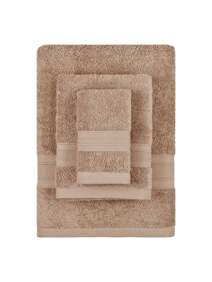 MYTRIDENT Soft Comfort Brown 3 Pieces Pure Cotton 500 GSM Towel Set