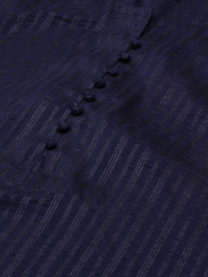 KALINI Striped Round Neck Kurta with Trousers