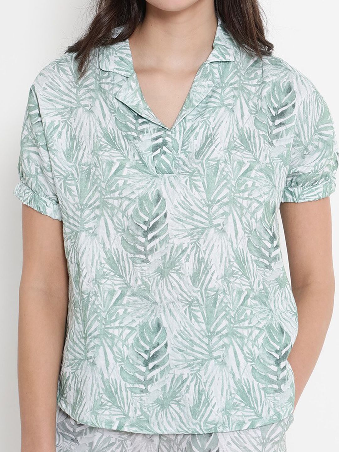 RAREISM Tropical Printed Cotton Top