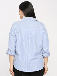 Style Quotient Plus Size Striped Smart Formal Shirt