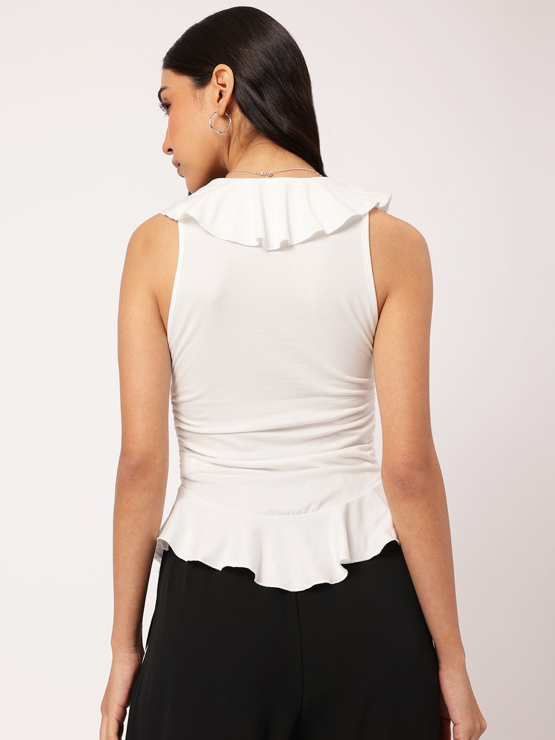 DressBerry Trendsetter Tales Ruffles & Ruched Sleeveless Top