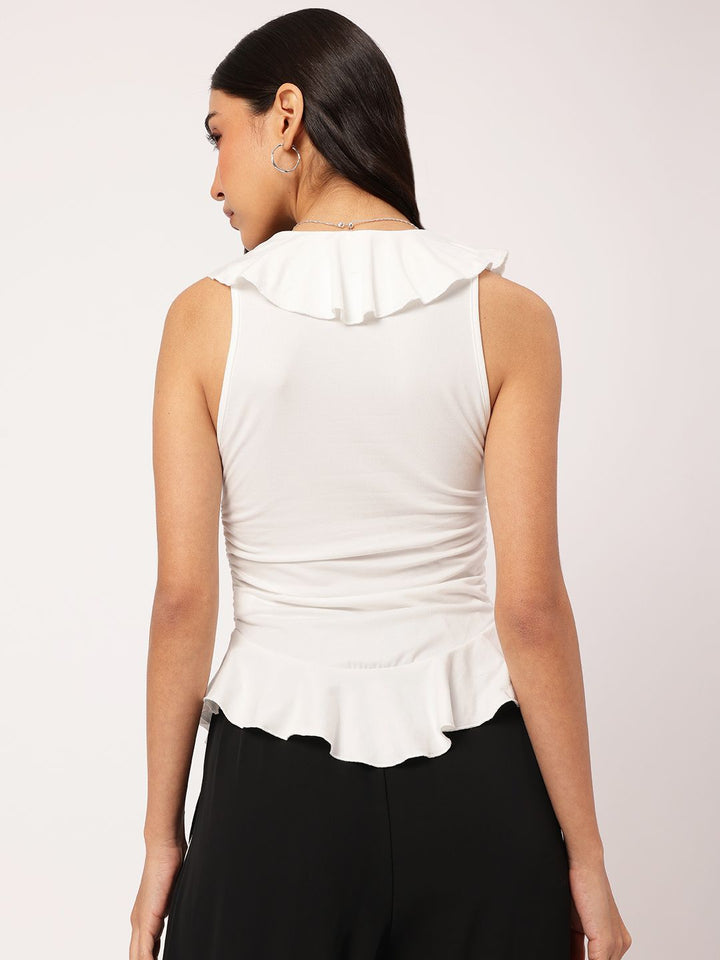 DressBerry Trendsetter Tales Ruffles & Ruched Sleeveless Top