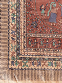 Saree mall Brown & Beige Woven Design Sarees