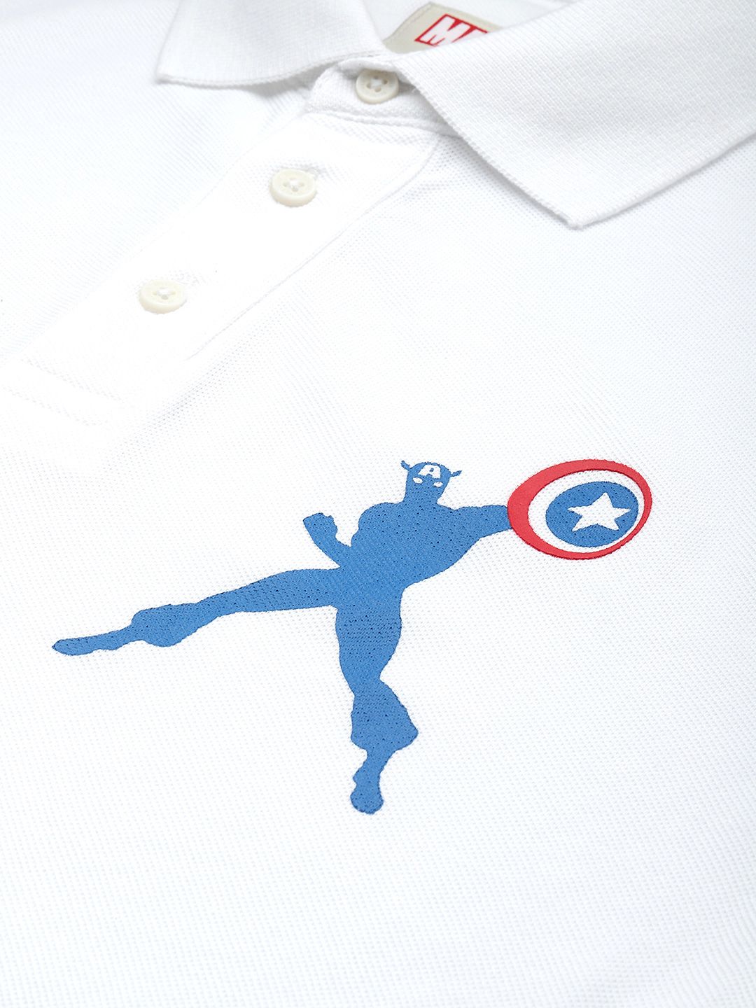 Being Human Pure Cotton Captain America Printed Polo Collar T-shirt